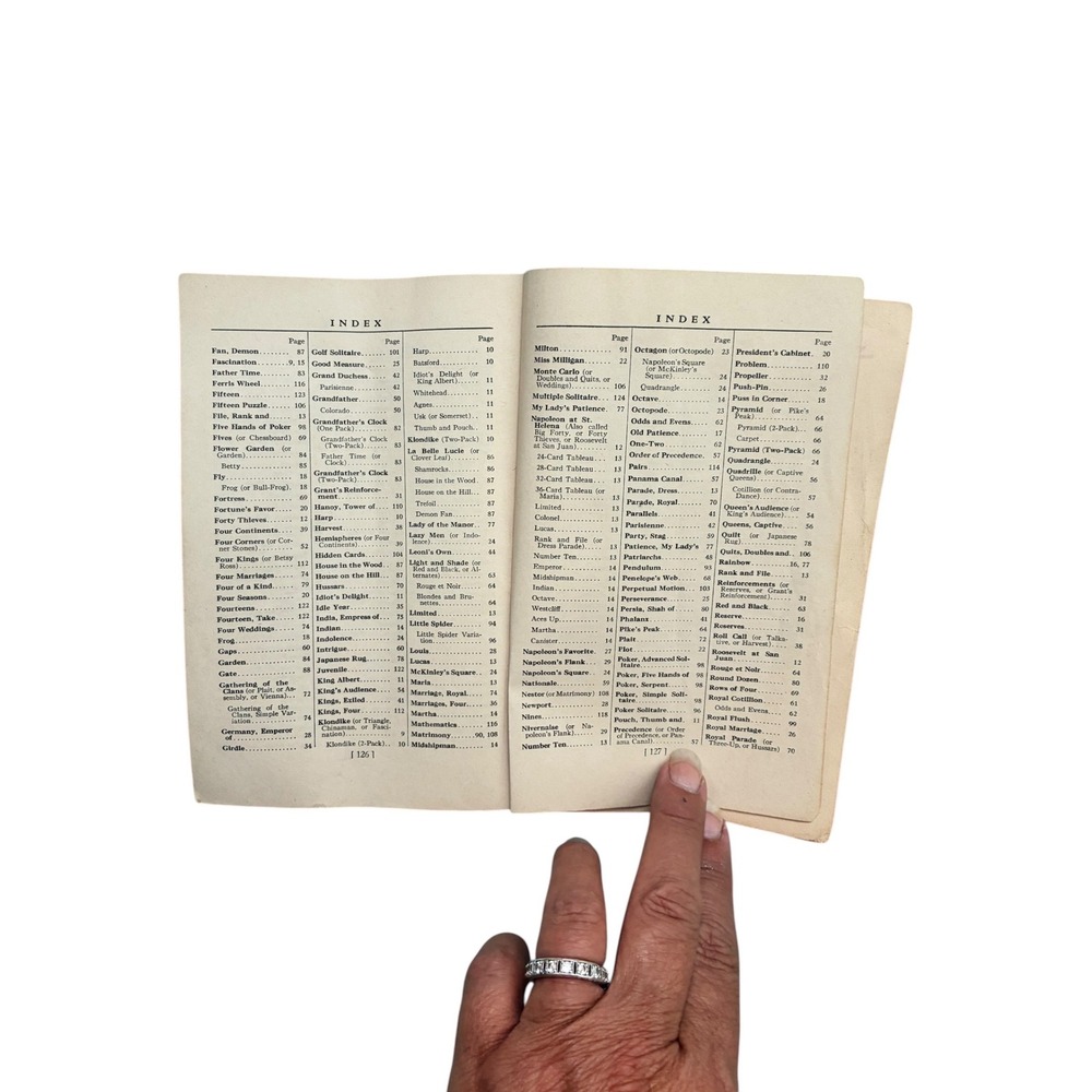 Whitman 100 Games of Solitaire Book 1939 Yellow Red Fair Vintage Card Game Guide - Picture 6 of 16